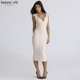 CB北欧风香草色弹力绷带中长连衣裙The House Icon