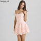 CB甜美迷人蜜桃色饰边蕾丝英式 House 刺绣迷你连衣裙Isla