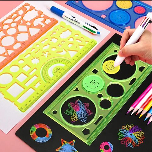 Geometry Spirograph Drawing Stencils Set Painting Template A