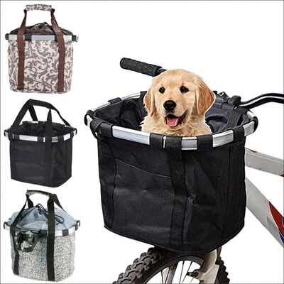 Bicycle Front Basket Bike Small Pet Dog Carry Pouch 2in1