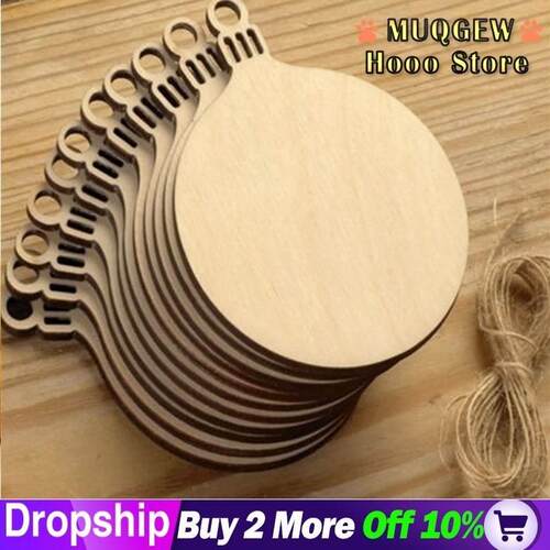 Wooden Tags ChrIstmas Balls Decor Art Crafts Ornamen DIY