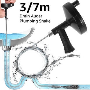 Sink Pipe Drain Cleaner Unblocker Auger Unblock Plunger with
