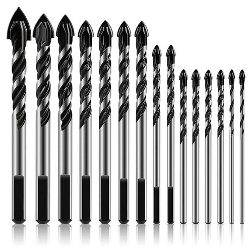 Hot 15Pcs Masonry Drill Bits Set 3-16mm for Glass Concrete