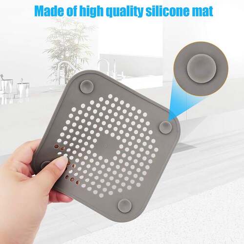 Square Drain Cover for Shower Drain Hair Catcher Flat Silic