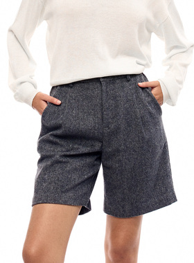 LOLO MIRIAM25冬绵羊毛五分裤纯色慵懒风短裤431283570304