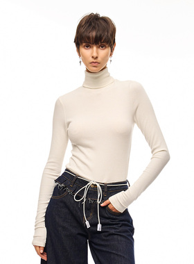 LOLO MIRIAM25秋冬打底衫高领毛衣来赛尔羊毛T恤修身313W8T001