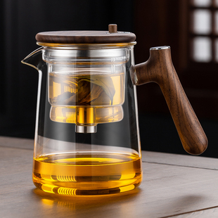 加厚泡茶壶玻璃内胆飘逸杯茶水分离滤茶器一键出水耐热防烫泡茶壶
