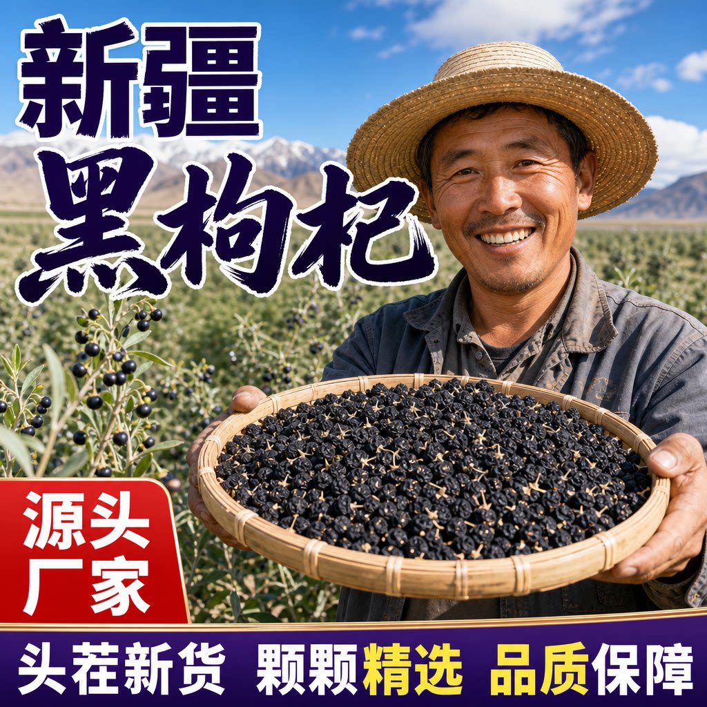 新疆特产黑枸杞正宗新疆枸杞黑枸杞枸杞子黑枸杞干大颗粒枸杞批发