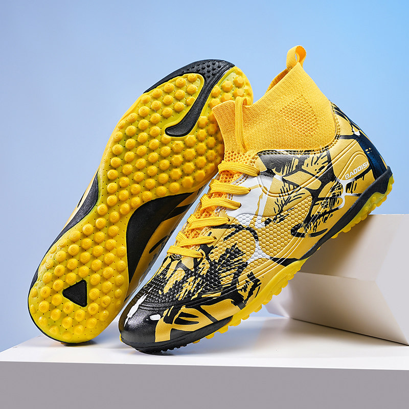 回力C罗新款高帮足球鞋男女儿童学生TF碎钉成人ag长钉草地训练鞋