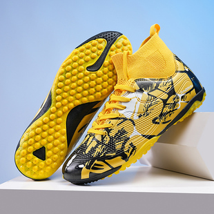 回力C罗新款高帮足球鞋男女儿童学生TF碎钉成人ag长钉草地训练鞋