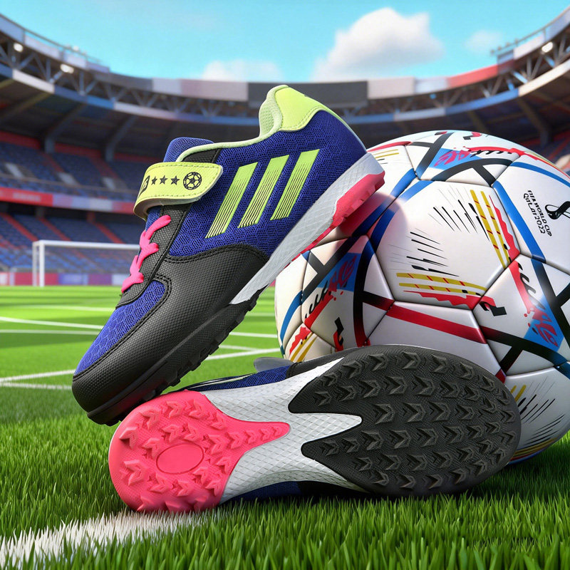 回力儿童足球鞋女童2026新款TF碎钉男童学生魔术贴透气比赛训练鞋
