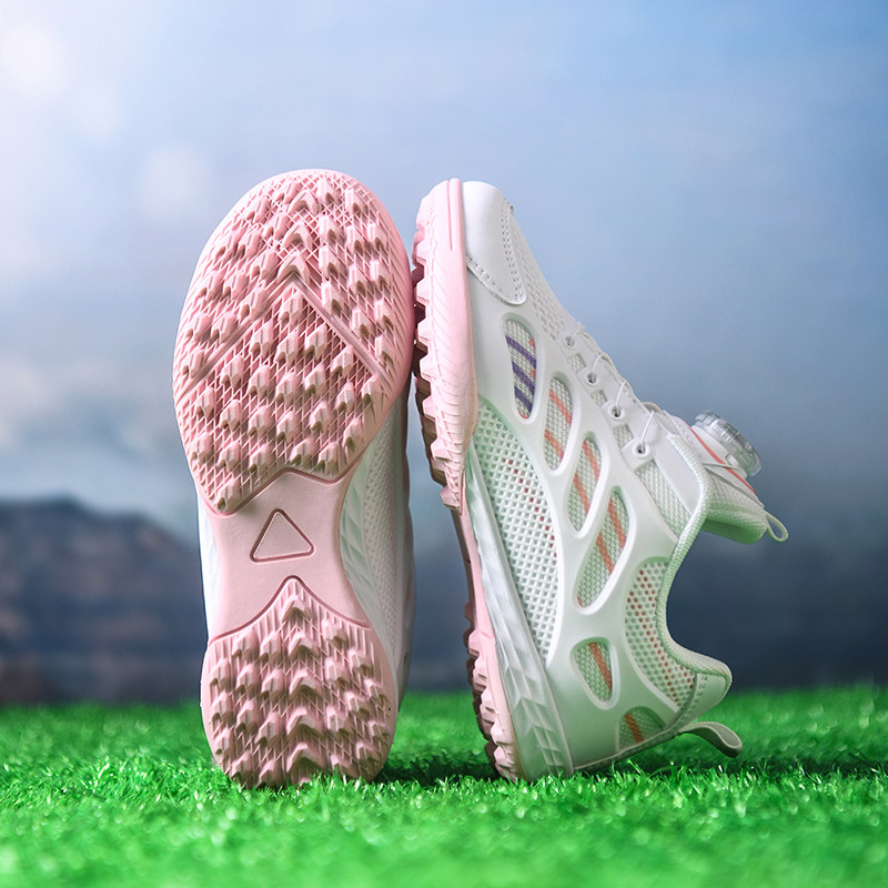 回力2026春款足球鞋小学生训练鞋网面儿童旋转钮扣碎钉踢球运动鞋