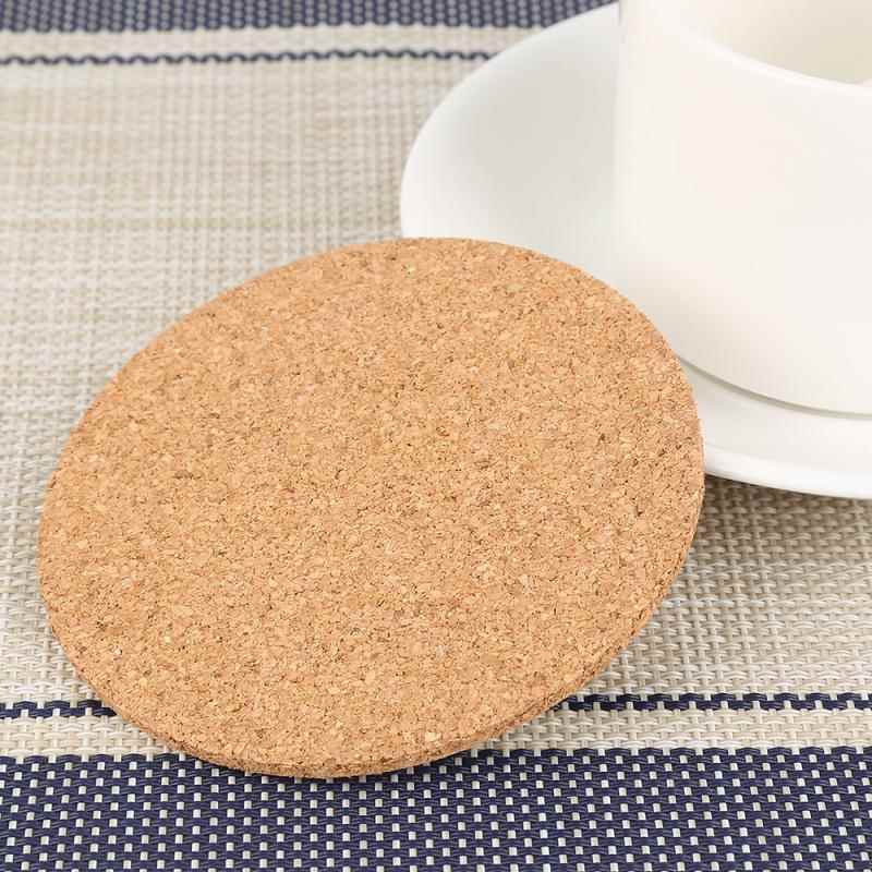 9cm Cup Mat Plain Round Cork Coasters Heat Pads Beverage