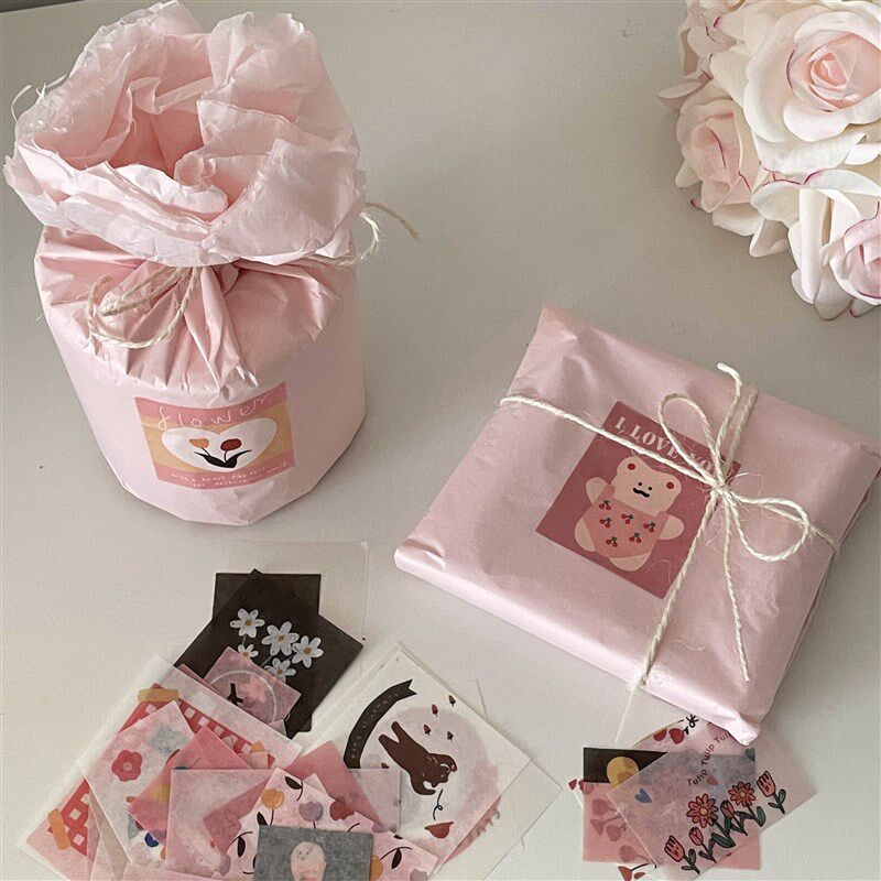 极速新疆西藏包邮樱花粉色雪梨纸礼物包装纸DIY礼品纸拍照打底褶