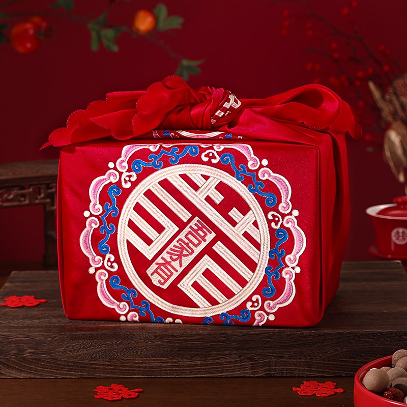 好货新娘陪嫁中式包袱皮一对结婚用的红包袱布婚礼喜盆喜字刺绣包