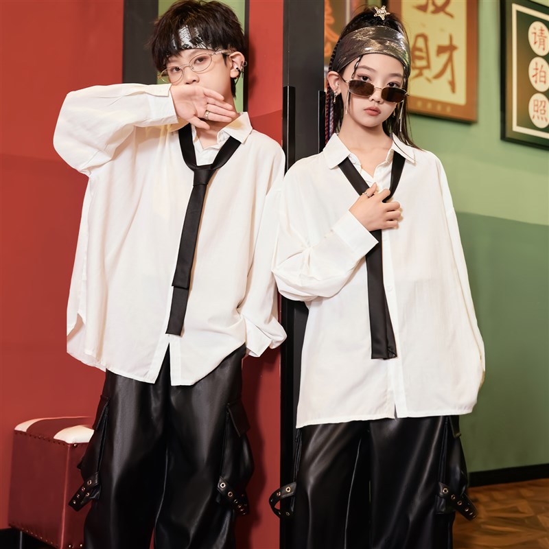 好货爵士舞服装女套装男童潮酷架子鼓演出服秋季hiphop嘻哈风街舞