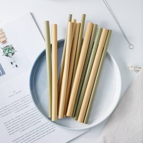 极速竹管空心创意吸管环保吸管竹子吸管径重复环保斜口植物吸管