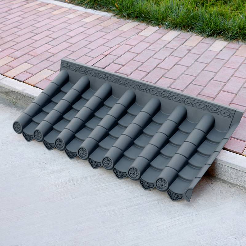 110*50cm新中式塑胶仿琉璃防水PP瓦片滴水檐复古瓦一体古典树脂瓦