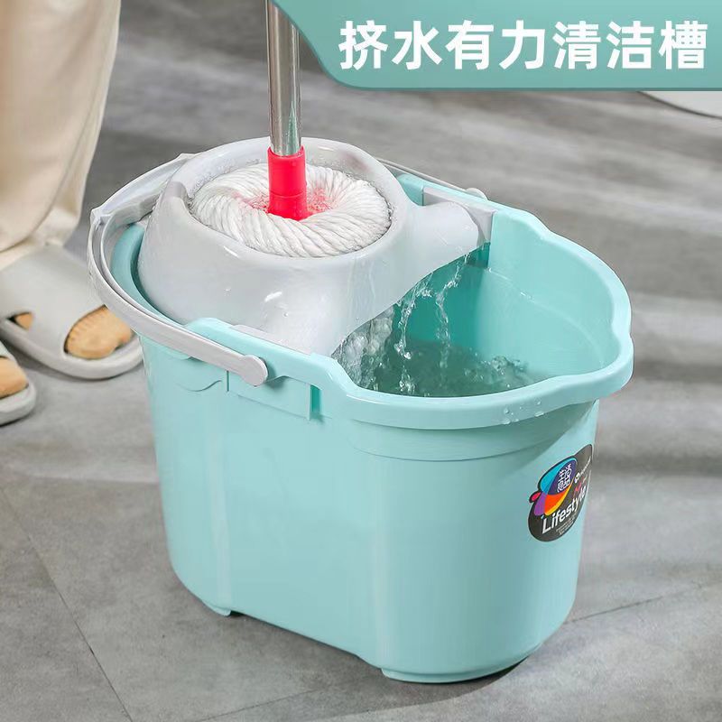 好货家用加厚拖把桶脱水桶懒人免手洗长方形手提塑料挤水桶旋转拧