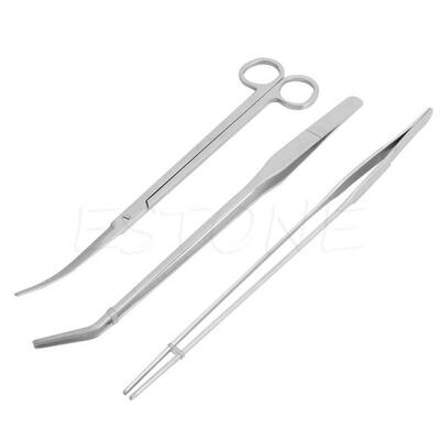 3/5Pcs Aquarium Live Plants Long Handle Tweezers Scissors Ma