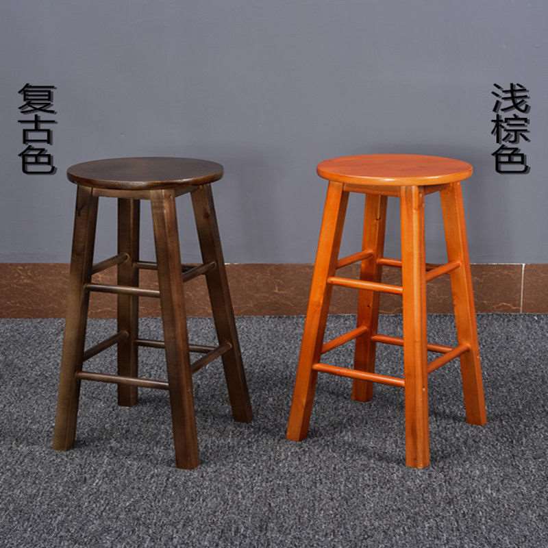 好货木登櫈子实木吧椅吧凳吧台椅酒吧椅高脚凳梯凳欧式椅子前台椅