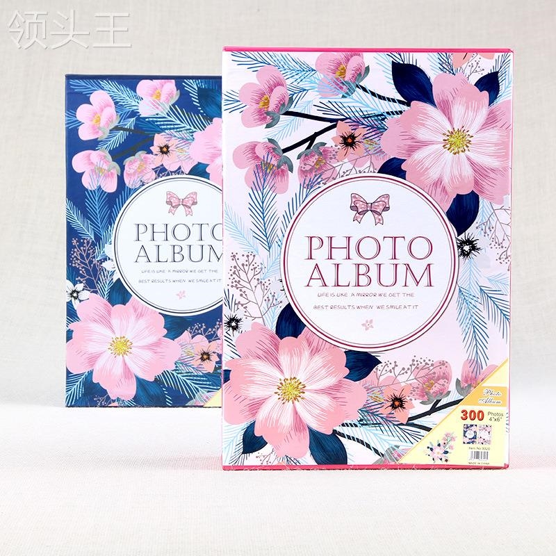 6寸相簿300张简约复古大容量相本插页U式家庭影集老照片4r相簿R