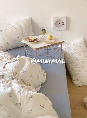 Minimal Concept【兔兔屁】奶里奶气手绘插画治愈针织全棉四件套