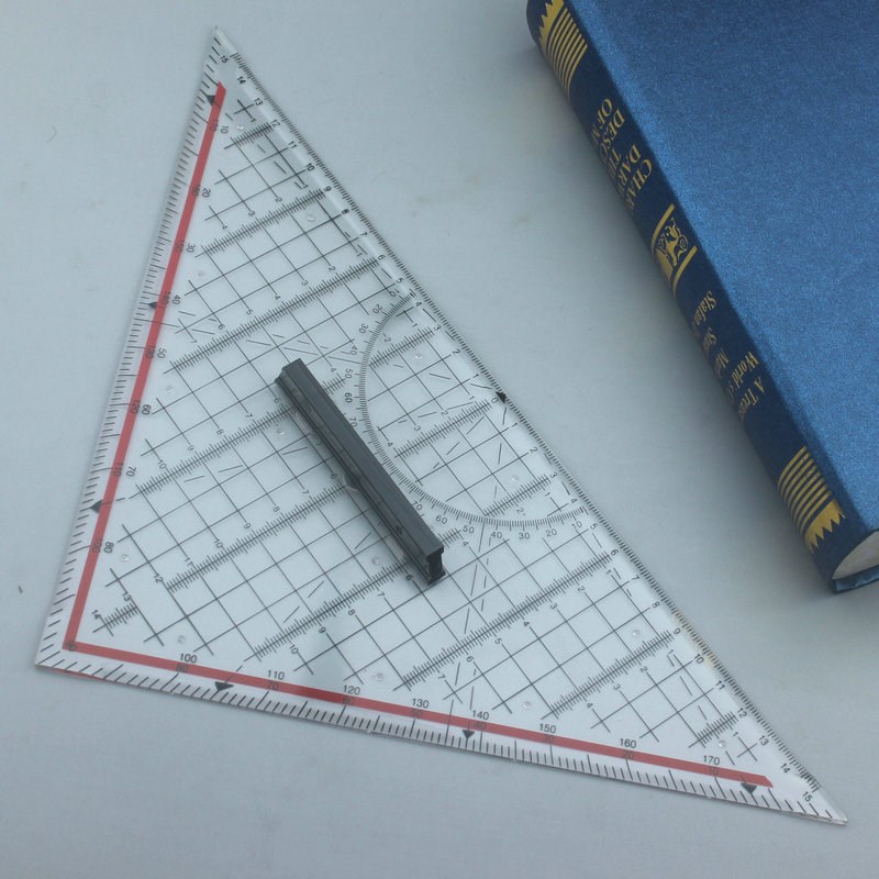 专业绘图三角板 把手设计 移动方便 多个凸点防弄污图纸 凹陷刻度
