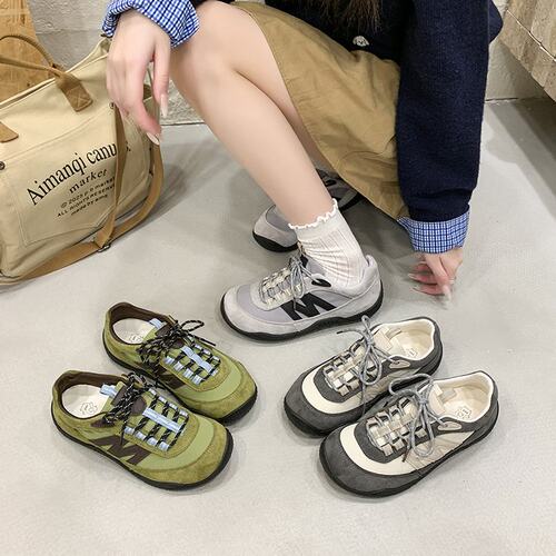 3cm【灰屿】休闲复古丑萌圆头登山徒步厚底阿甘德训鞋20