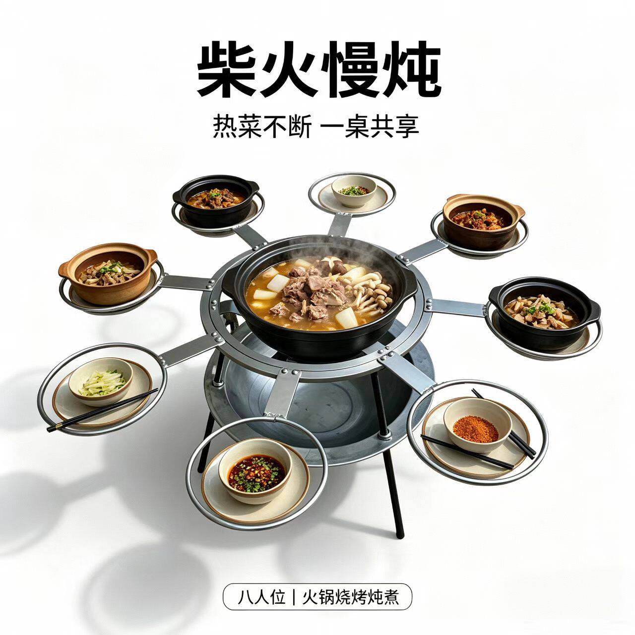 网红旋转耐高温火锅烧烤三角架