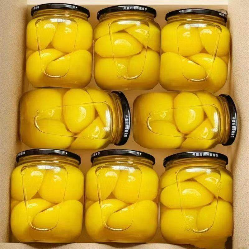 新鲜黄桃罐头510 g新鲜黄桃水果超大瓶黄桃罐头老年食品商用罐头