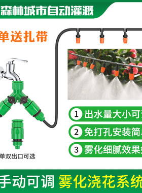 懒人专用喷淋喷头浇水浇花神器家用园艺自动雾化喷雾器灌溉微系统