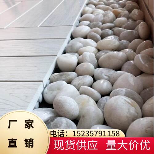 湖南天然白石深抛光鹅卵石雨花石白色鱼缸石头园艺装饰庭院铺路石