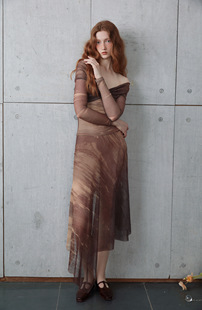 良宵引中式美学高级感立裁蝴蝶结落肩显瘦度假落肩长裙国风连衣裙