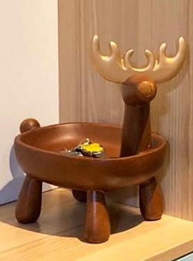 创意入户门玄关钥匙收纳摆件客厅轻奢麋鹿装饰品耶诞高档礼物桌面