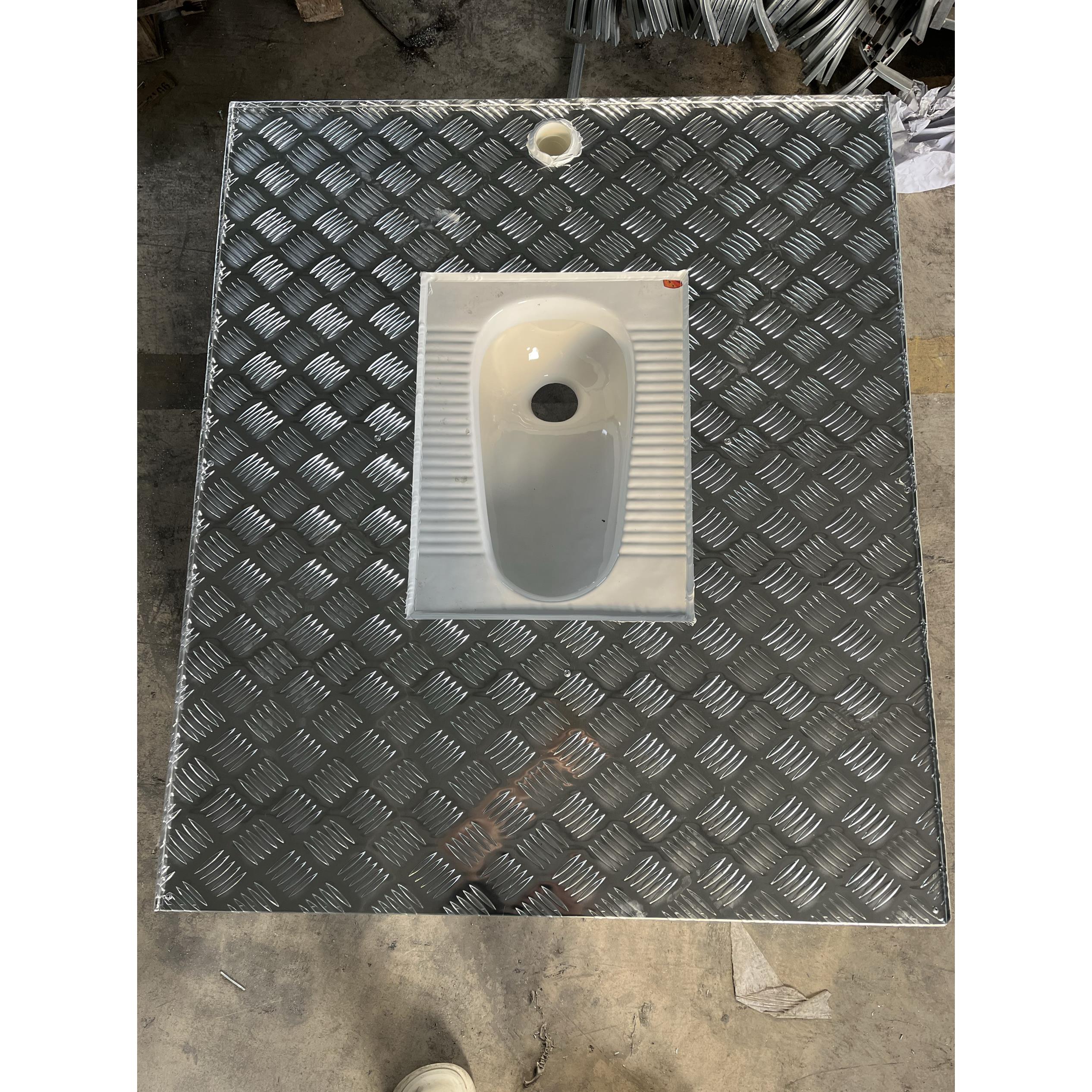 台式一体免挖坑蹲便器铝板一体蹲坑侧排蹲便器免砌台移动厕所底座