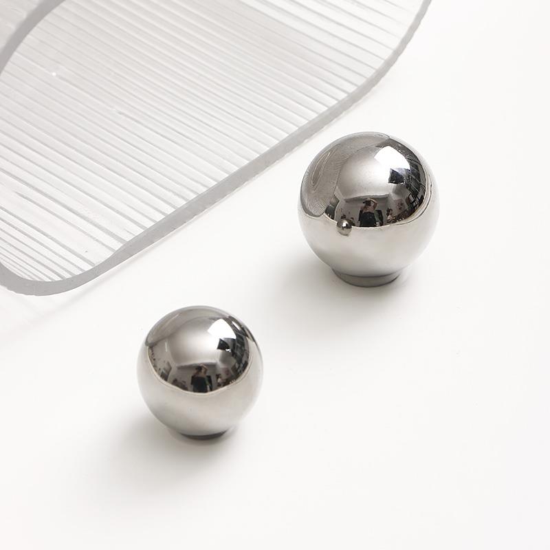 轻奢派法式圆球柜门拉手银色现代简约衣柜抽屉橱柜把手陶瓷高级感
