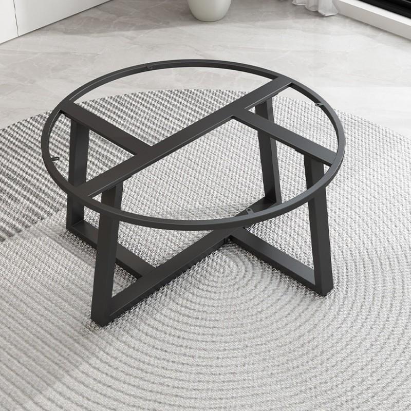 轻奢岩板圆桌腿支架大理石餐桌脚支架底座客厅小茶几定制金属桌架