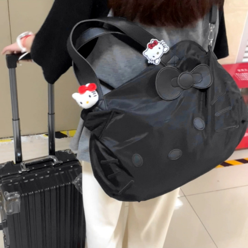 hellokitty包包学生住校行李包女轻便大容量短途旅游手提斜挎背包