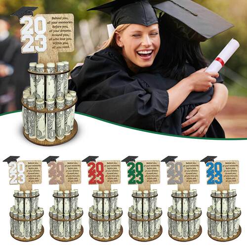 2023 Graduation Money Holders 木质毕业钱夹摆件毕业礼物木质工