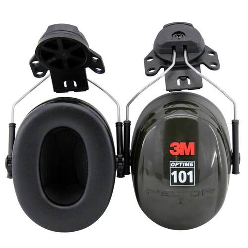 3M H7P3E挂安全帽式隔音耳罩建筑工地用防噪声降噪工业打磨电钻用