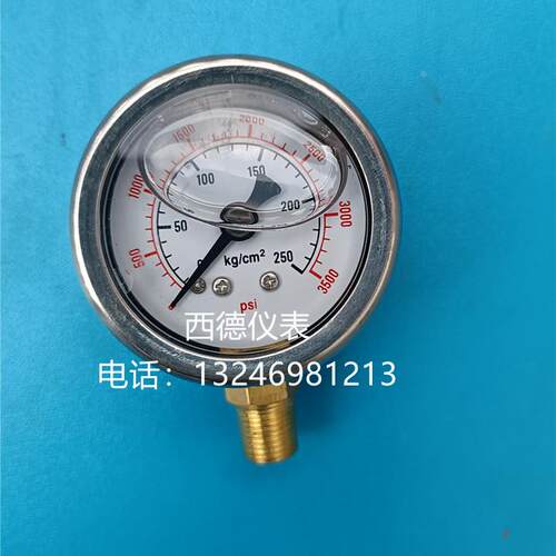 YN-40,40MM径向0－250KG充油耐震压力表，防震油压表，液压表