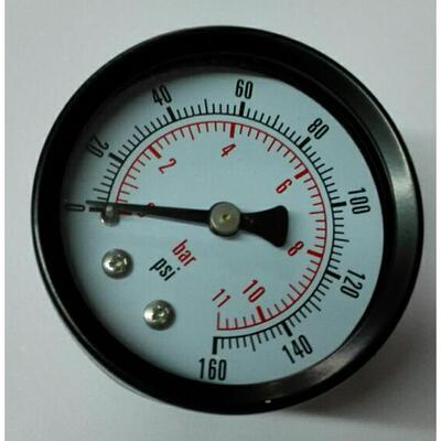 NPT1/8螺纹 直径50轴向压力表 y50z y-50-z 0-160psi  11bar 背接