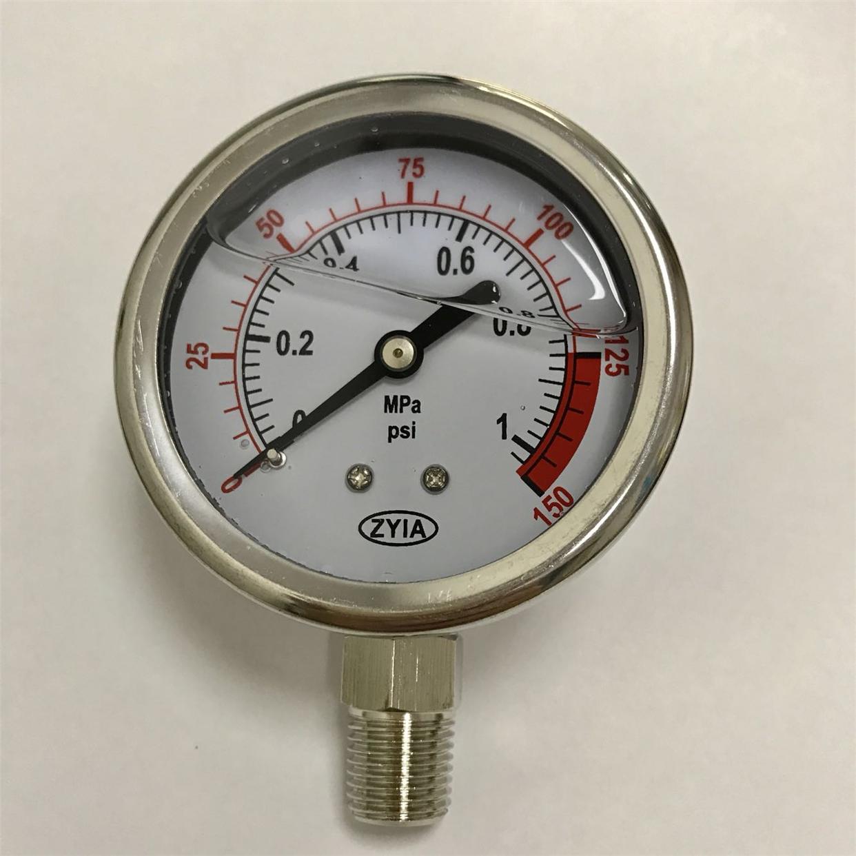 zyia 耐震压力表 直径68mm 压力1mpa 150psi 13mm螺纹ZG1/4 径向