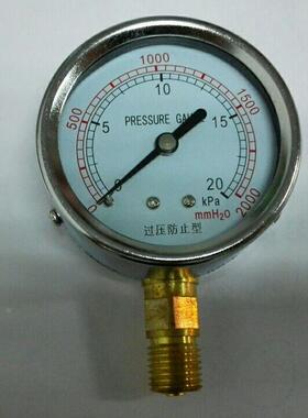 径向膜盒压力表 直径60mm pressuregauge 0-20KPA 0-2000MMH2O