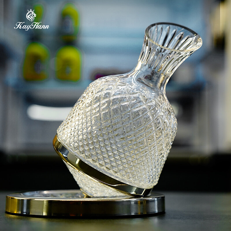 水晶白钻红酒杯旋转醒酒器套装家用聚会欧式轻奢高脚杯勃艮第摆件,3C数码配件,USB多功能数码宝,淘宝优惠券,粉丝福利购,淘宝优惠卷