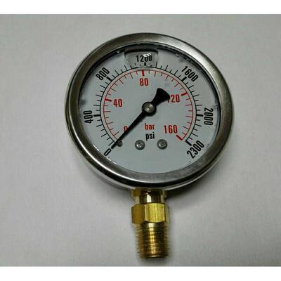 进口机芯高精 耐震压力表 ytn-63i 0-160bar/2300psi 60mm npt1/4