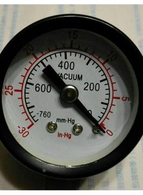 轴向小直径真空表 嵌入式负压表 直径40mm -30in.hg～0 -760mm.hg