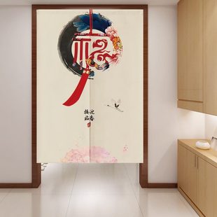 饰布艺半截帘中国风帘家用门帘遮挡厨房免打孔隔断 挂帘卫生间帘装
