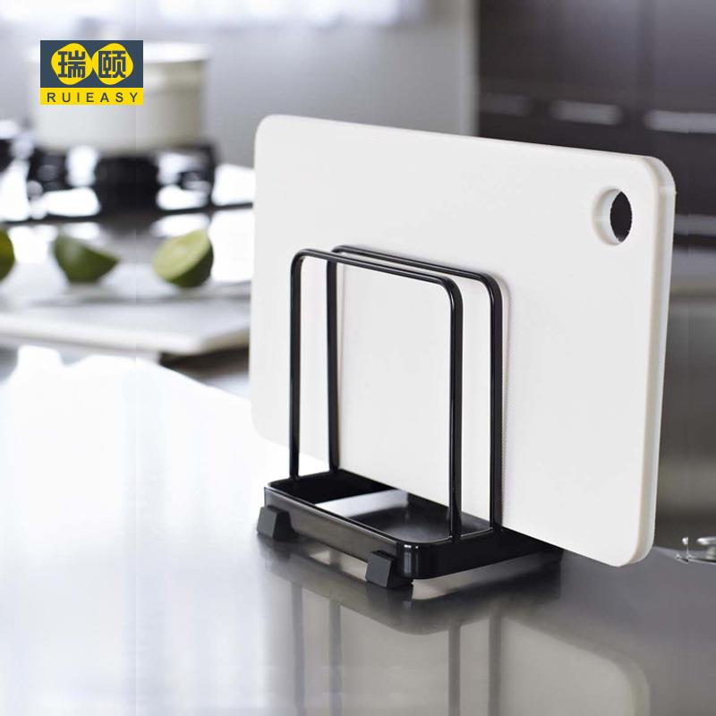 分层砧板架厨房置物架纯色立式菜板架整理收纳多功能厨具储物